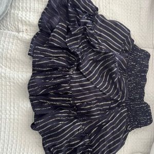 Short blue and silver skirt